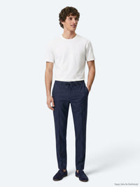 Lacivert Çizgili Dokuma Jogging Fit Casual Pantolon