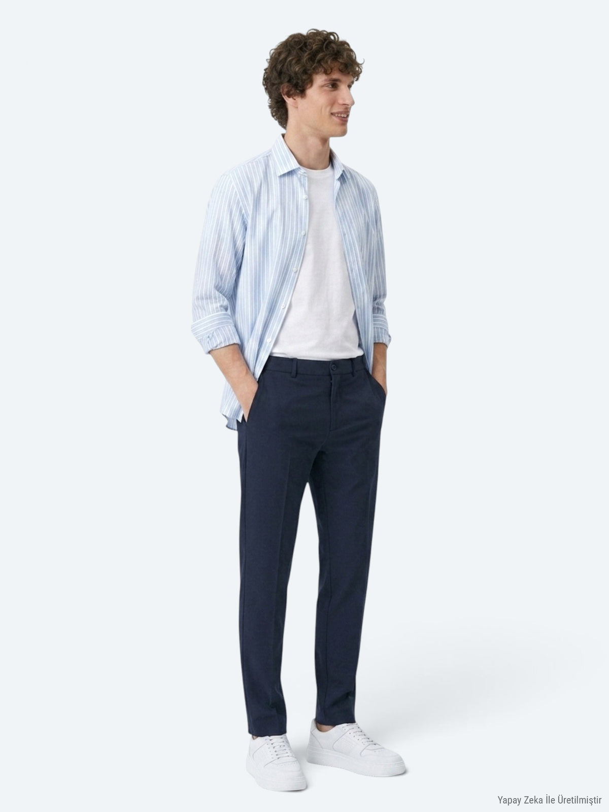 Lacivert Dokuma Jogging Fit Casual Pantolon