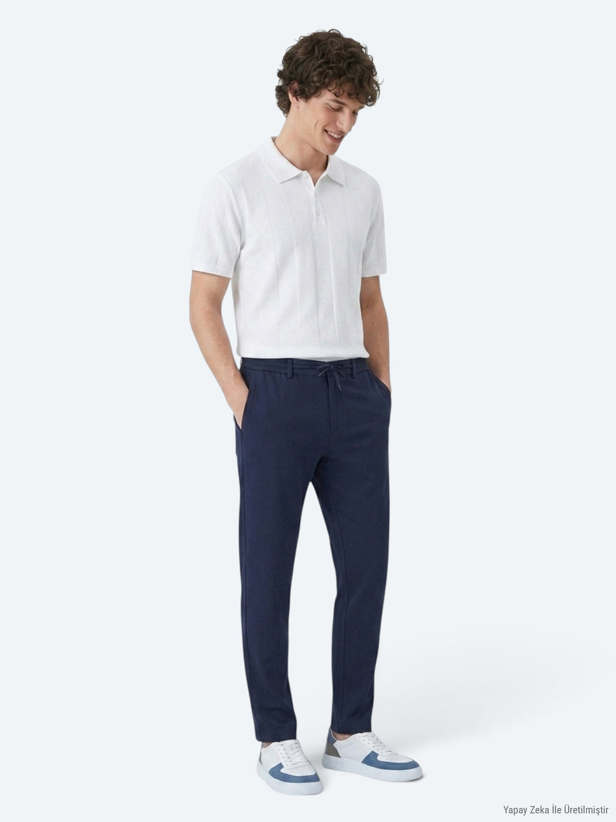Lacivert Düz Dokuma Jogging Fit Casual Pantolon