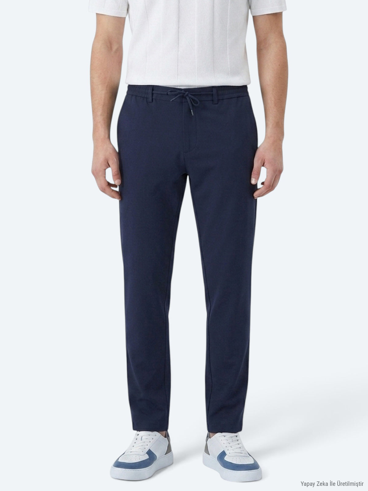 Lacivert Düz Dokuma Jogging Fit Casual Pantolon