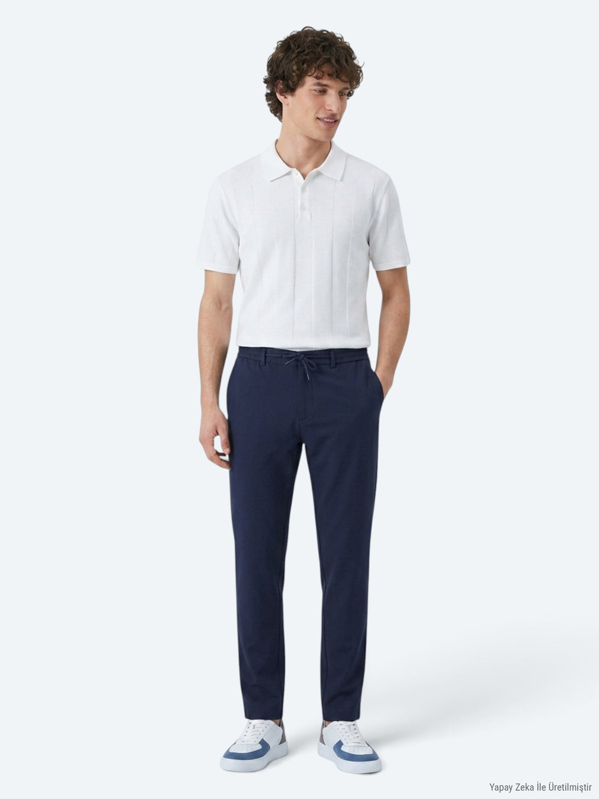 Lacivert Düz Dokuma Jogging Fit Casual Pantolon