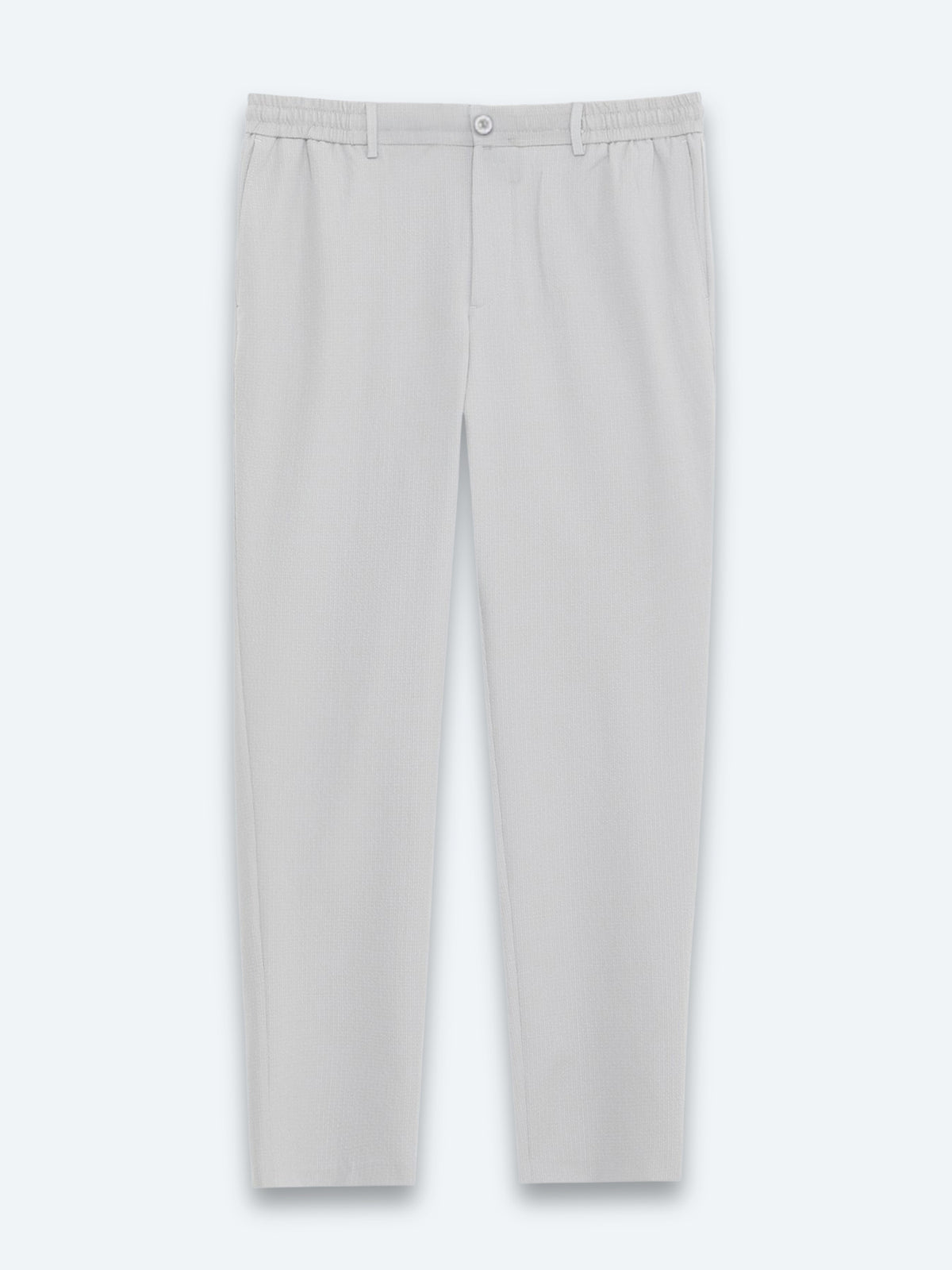 Gri Düz Dokuma Jogging Fit Casual Pantolon
