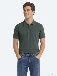 Petrol Düz %100 Pamuk T-Shirt