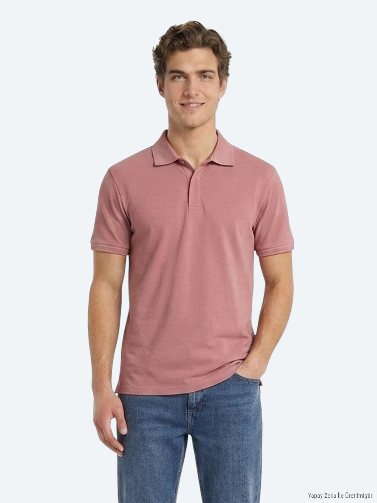 Gül Kurusu Düz %100 Pamuk T-Shirt