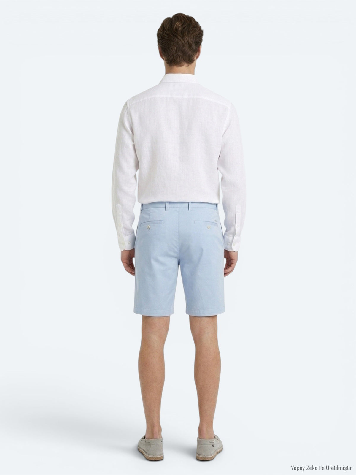 Mavi Düz Kumaş Jogging Fit Casual Bermuda