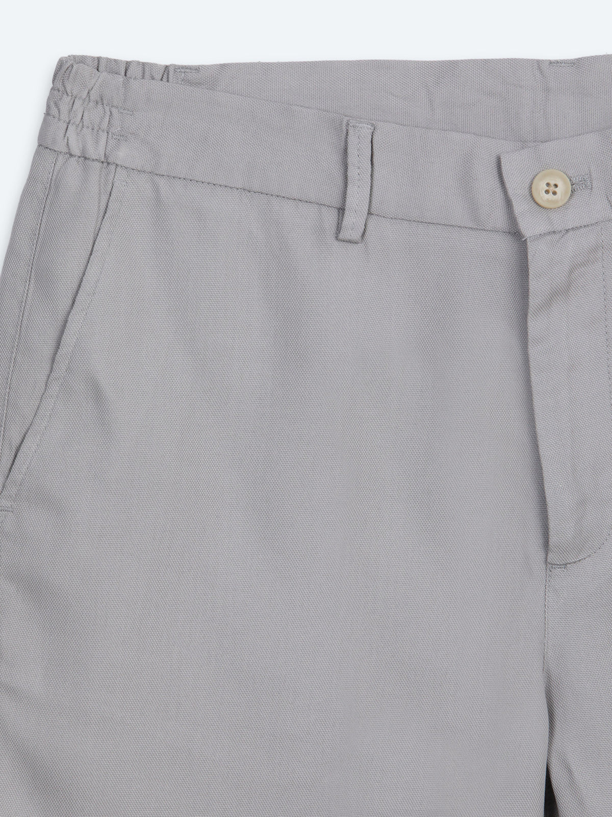 Gri Düz Kumaş Jogging Fit Casual Bermuda