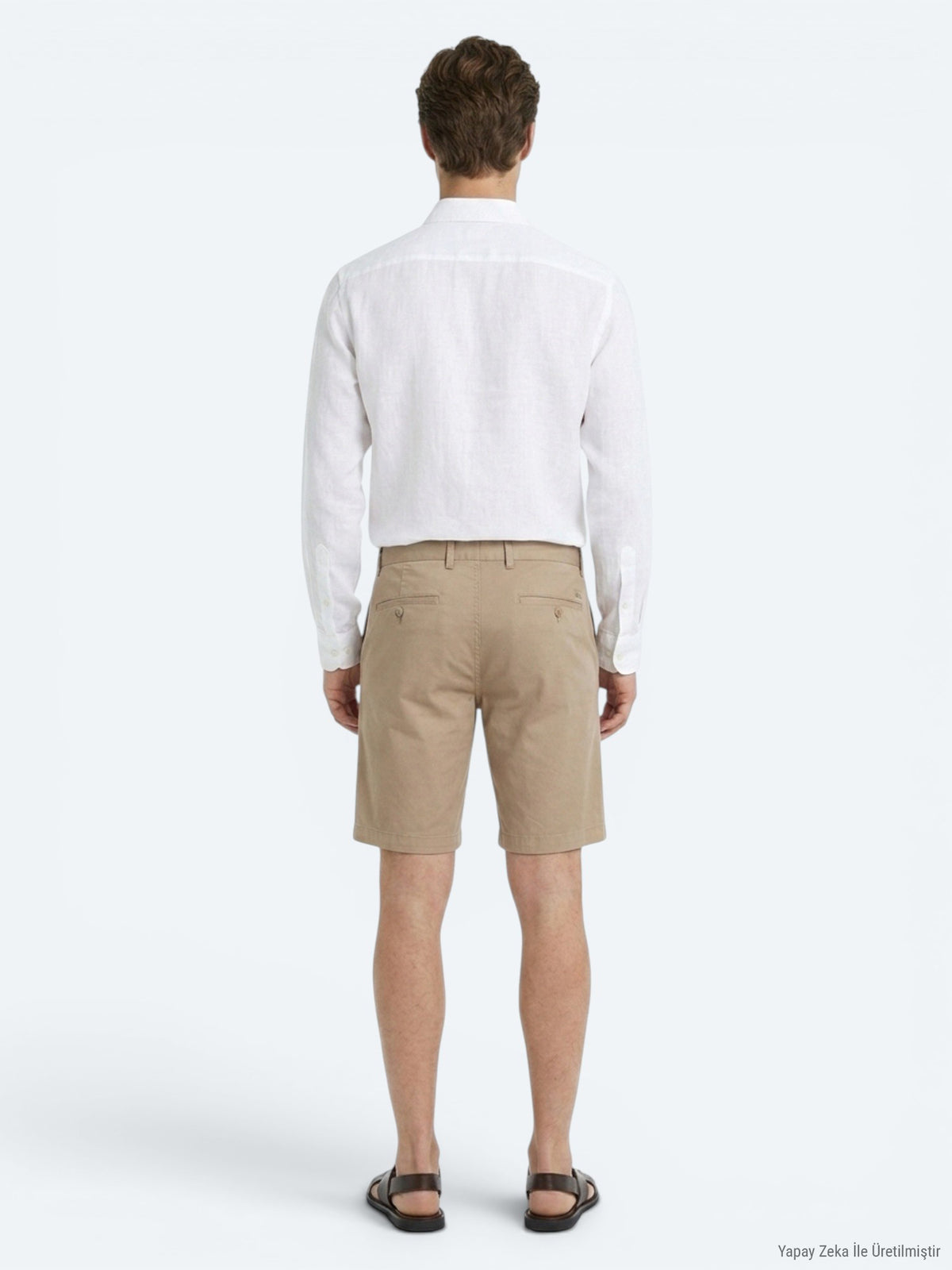 Karamel Düz Kumaş Jogging Fit Casual Bermuda