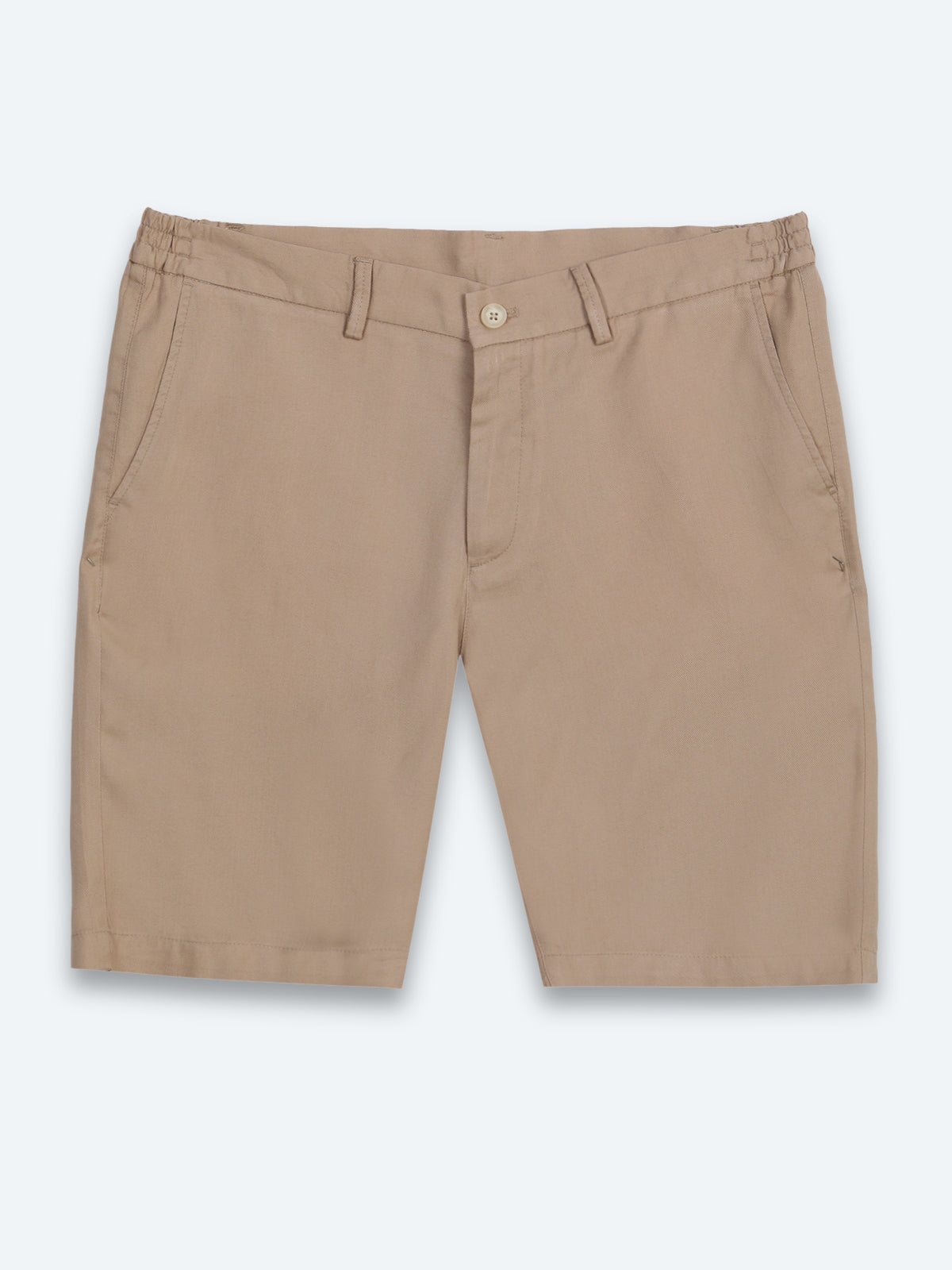 Karamel Düz Kumaş Jogging Fit Casual Bermuda