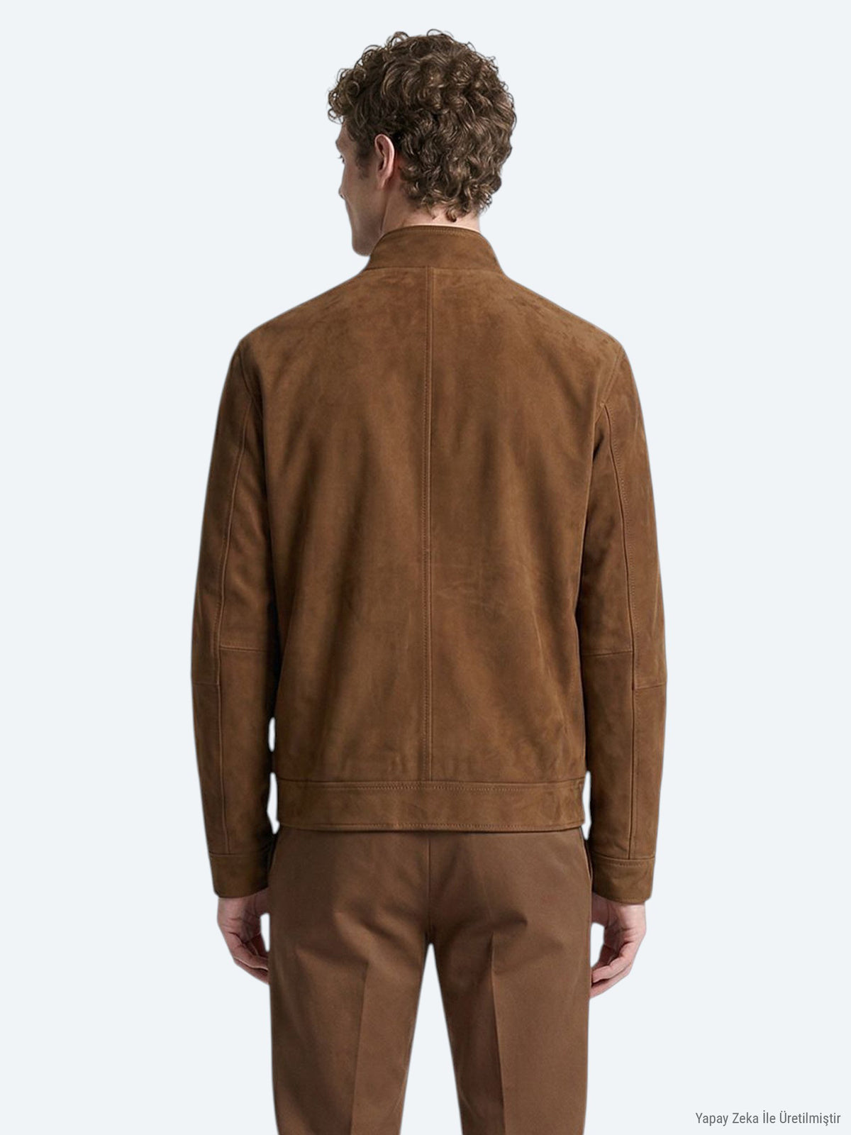 Karamel Regular Fit Dik Yaka Casual Deri Mont