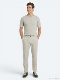 Taş Dokuma Relaxed Fit Casual Pamuk Karışımlı Pantolon
