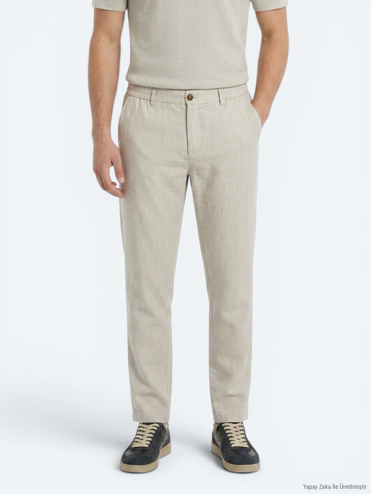 Taş Dokuma Relaxed Fit Casual Pamuk Karışımlı Pantolon