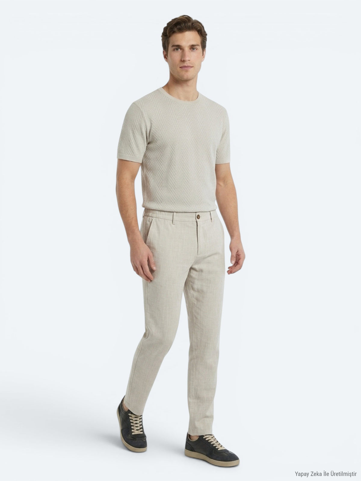 Taş Dokuma Relaxed Fit Casual Pamuk Karışımlı Pantolon
