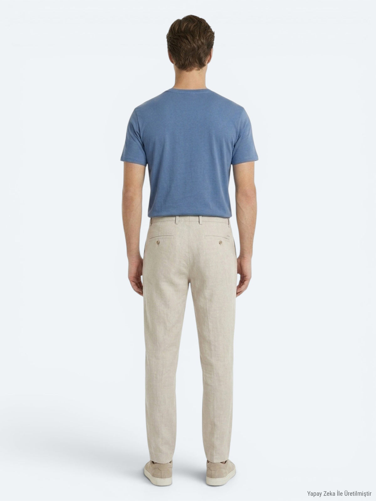 Taş Düz Dokuma Jogging Fit Casual %100 Keten Pantolon
