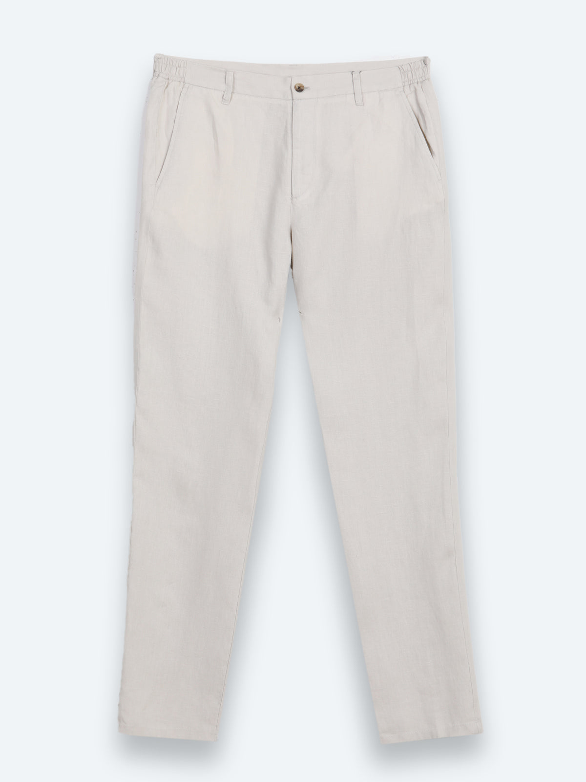 Taş Düz Dokuma Jogging Fit Casual %100 Keten Pantolon