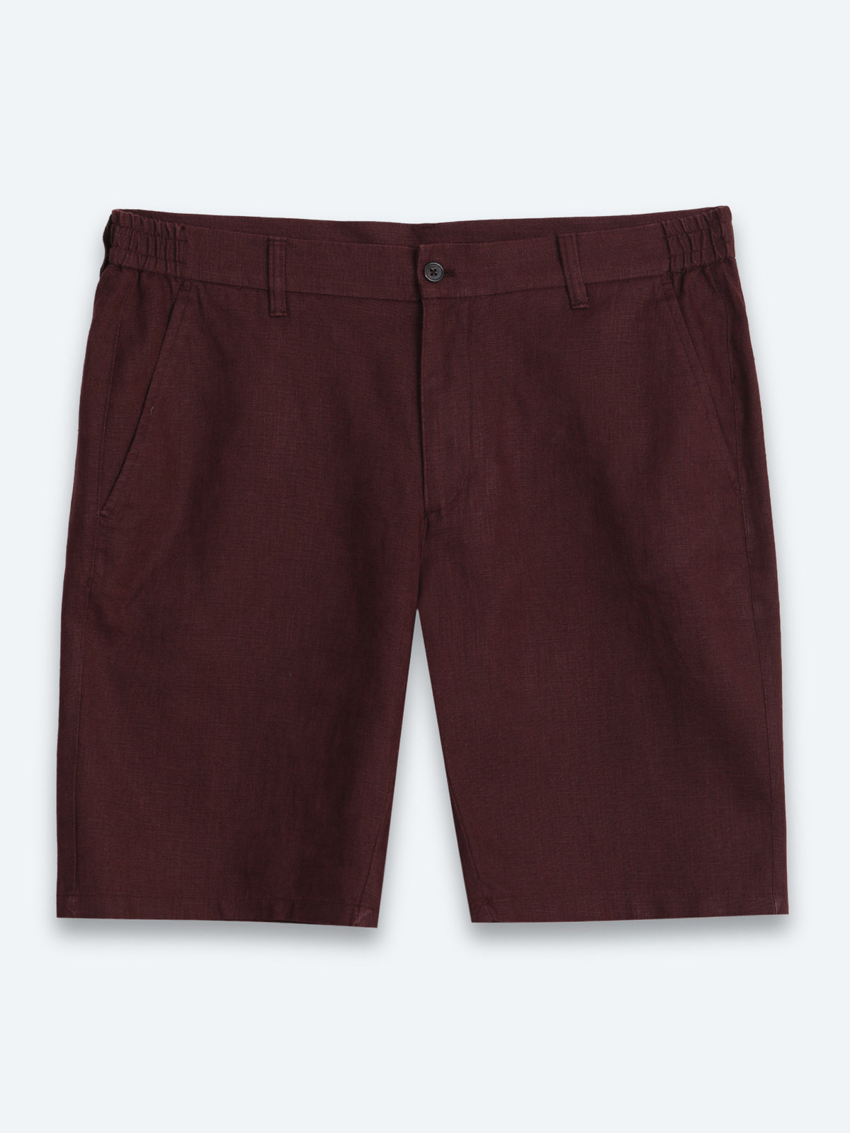 Bordo Düz Dokuma Jogging Fit Casual Pamuk Karışımlı Bermuda