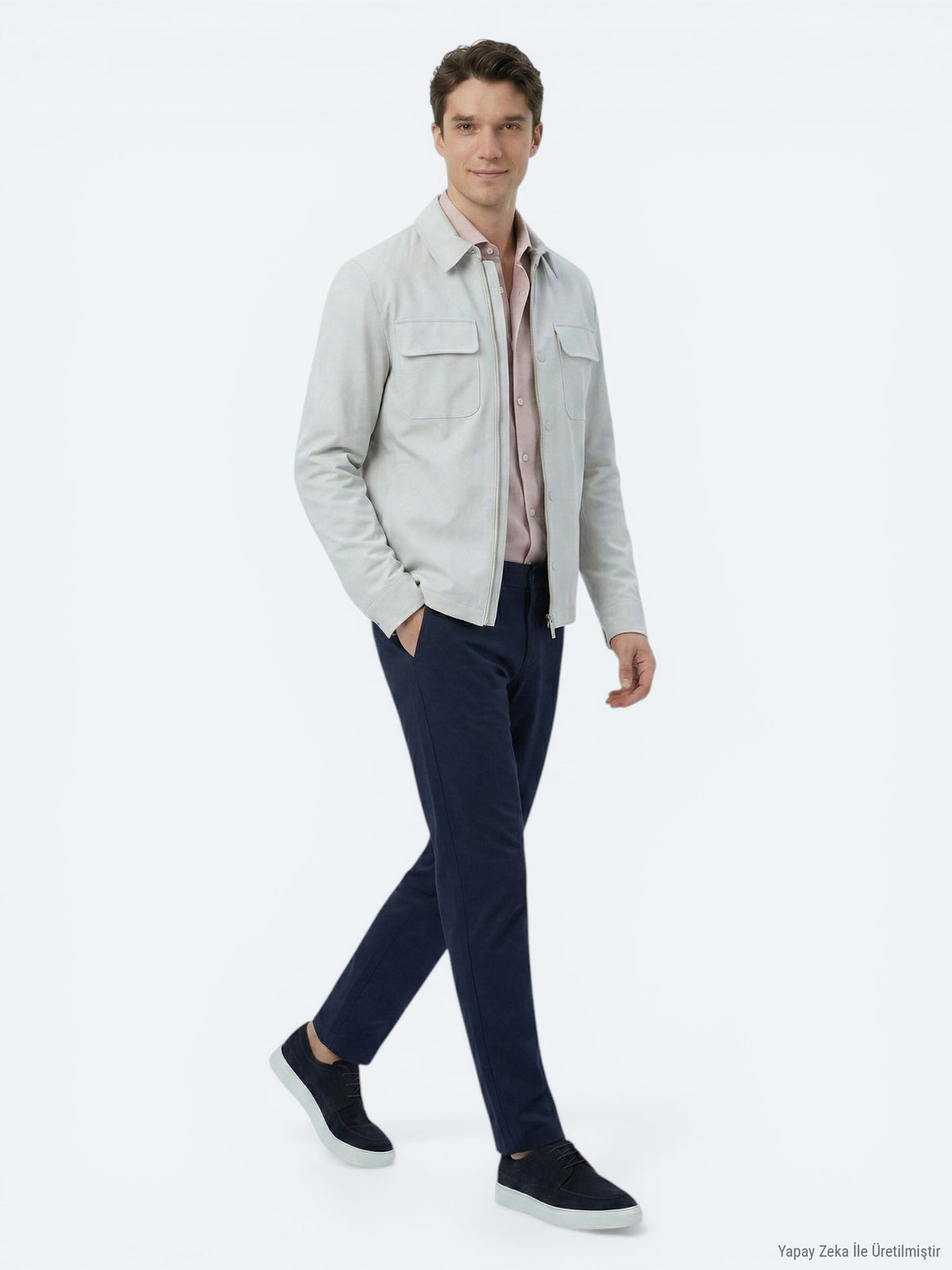 Taş Regular Fit Gömlek Yaka Casual Dokuma Mont