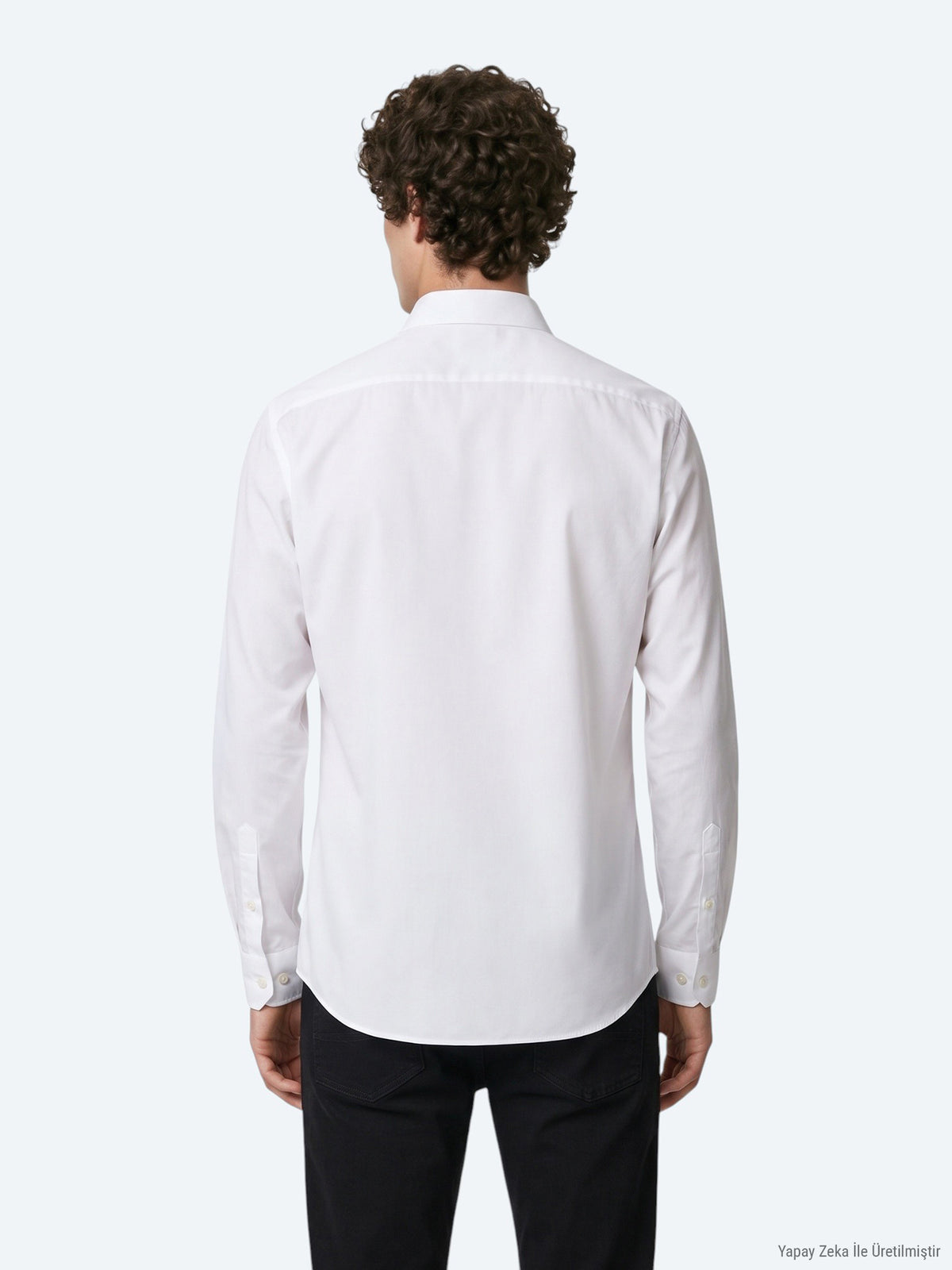 Beyaz Düz Slim Fit Uzun Dokuma Klasik %100 Pamuk Gömlek