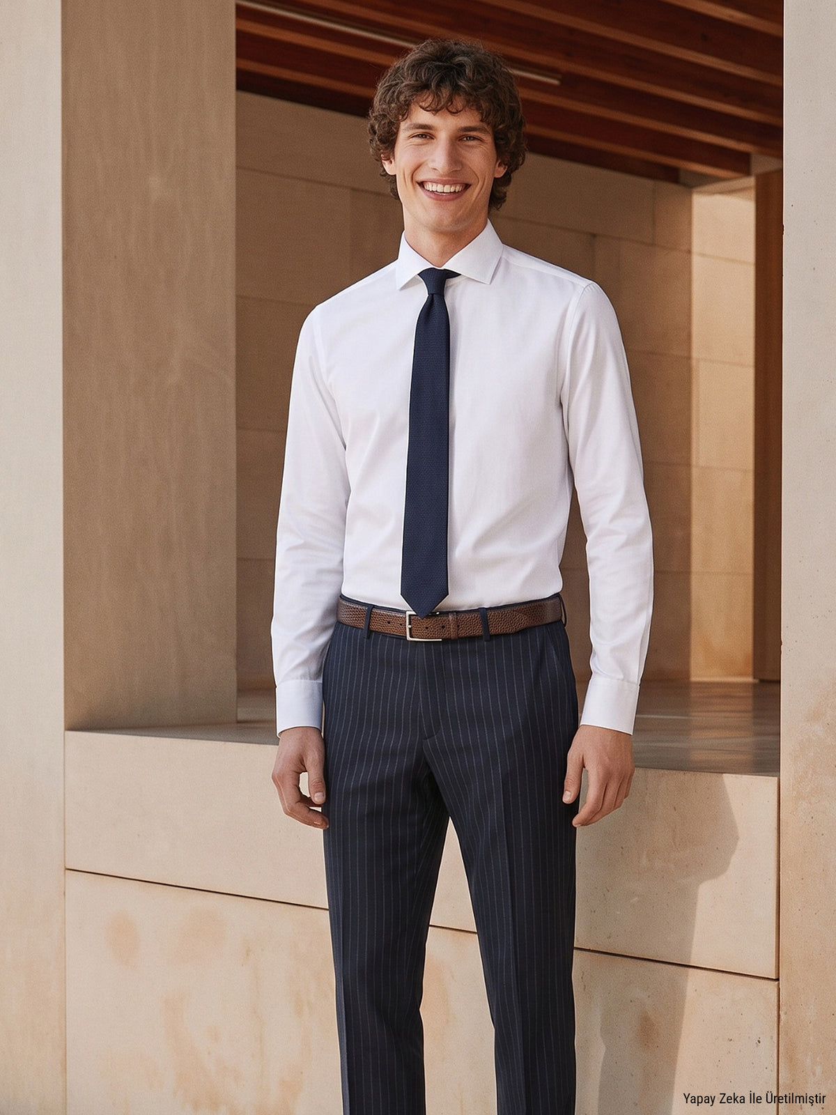 Beyaz Slim Fit Uzun Dokuma Klasik %100 Pamuk Gömlek