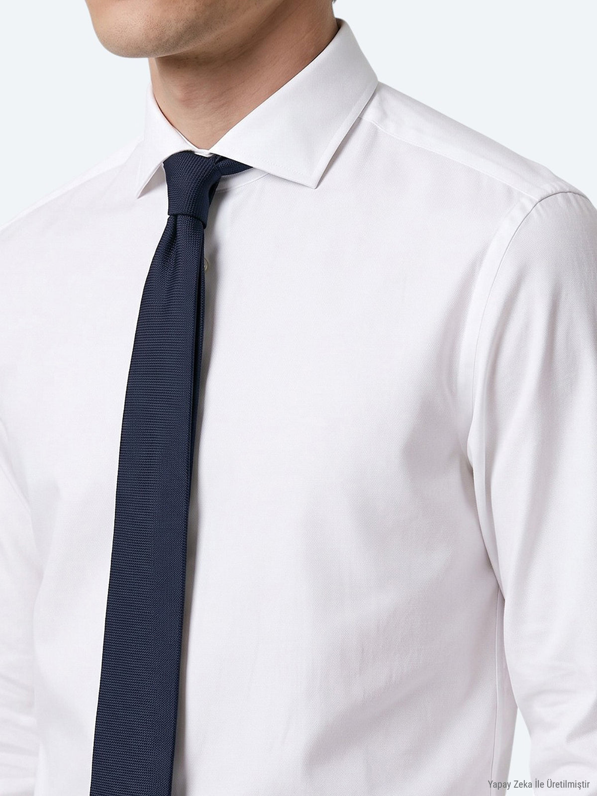 Beyaz Slim Fit Uzun Dokuma Klasik %100 Pamuk Gömlek