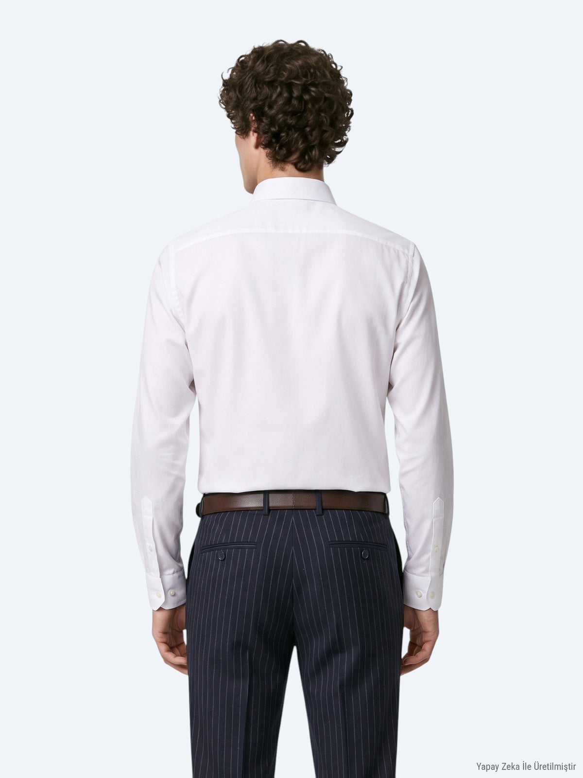 Beyaz Slim Fit Uzun Dokuma Klasik %100 Pamuk Gömlek