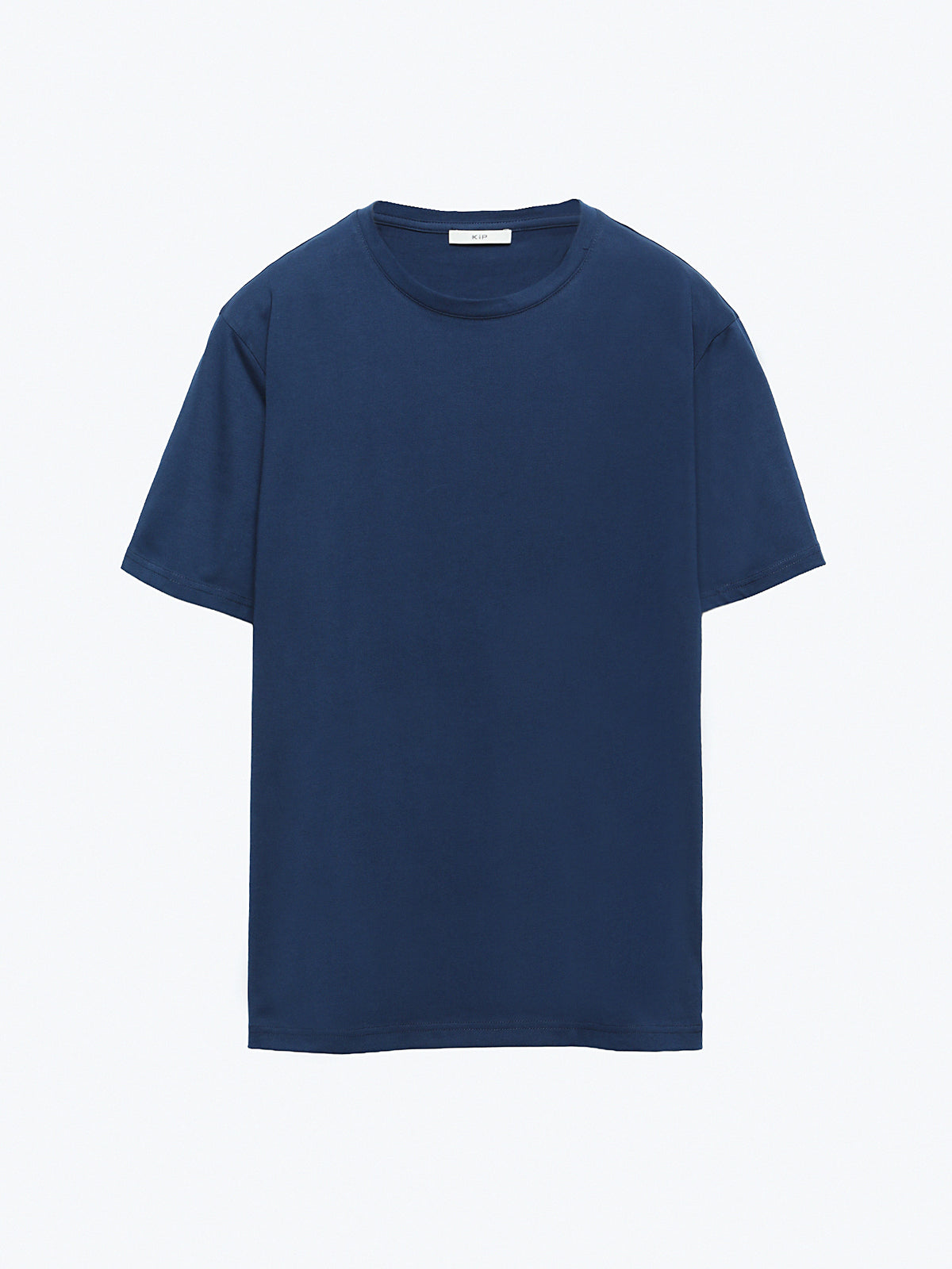 Lacivert Düz Bisiklet Yaka %100 Pamuk T-Shirt