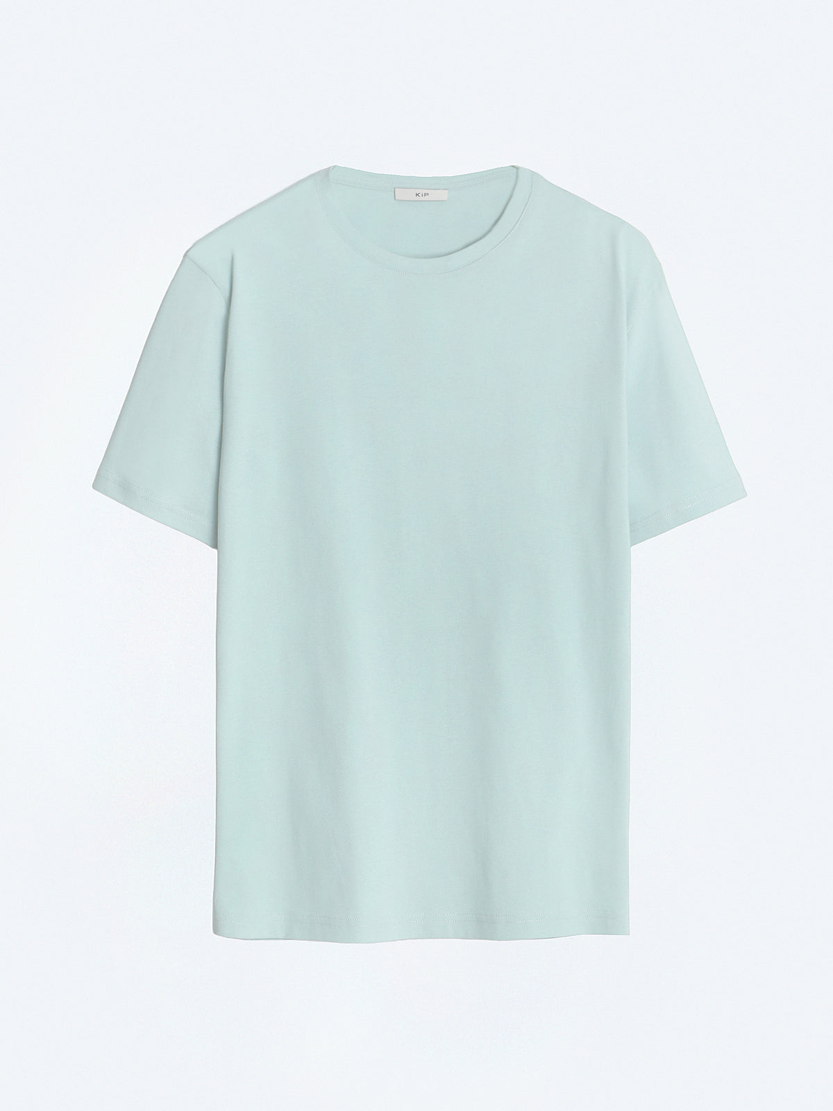 Açık Yeşil Düz Bisiklet Yaka %100 Pamuk T-Shirt