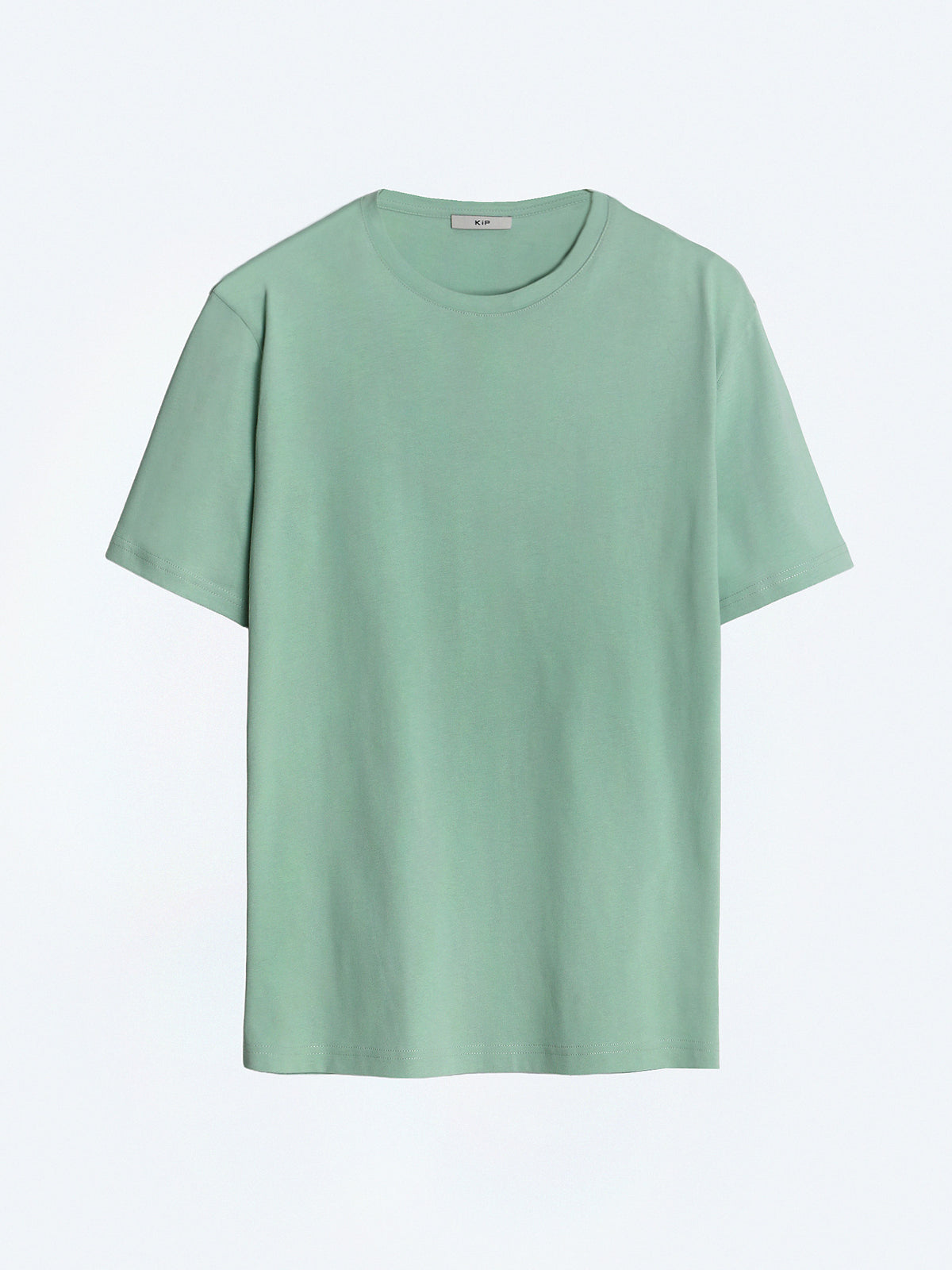 Mint Düz Bisiklet Yaka %100 Pamuk T-Shirt