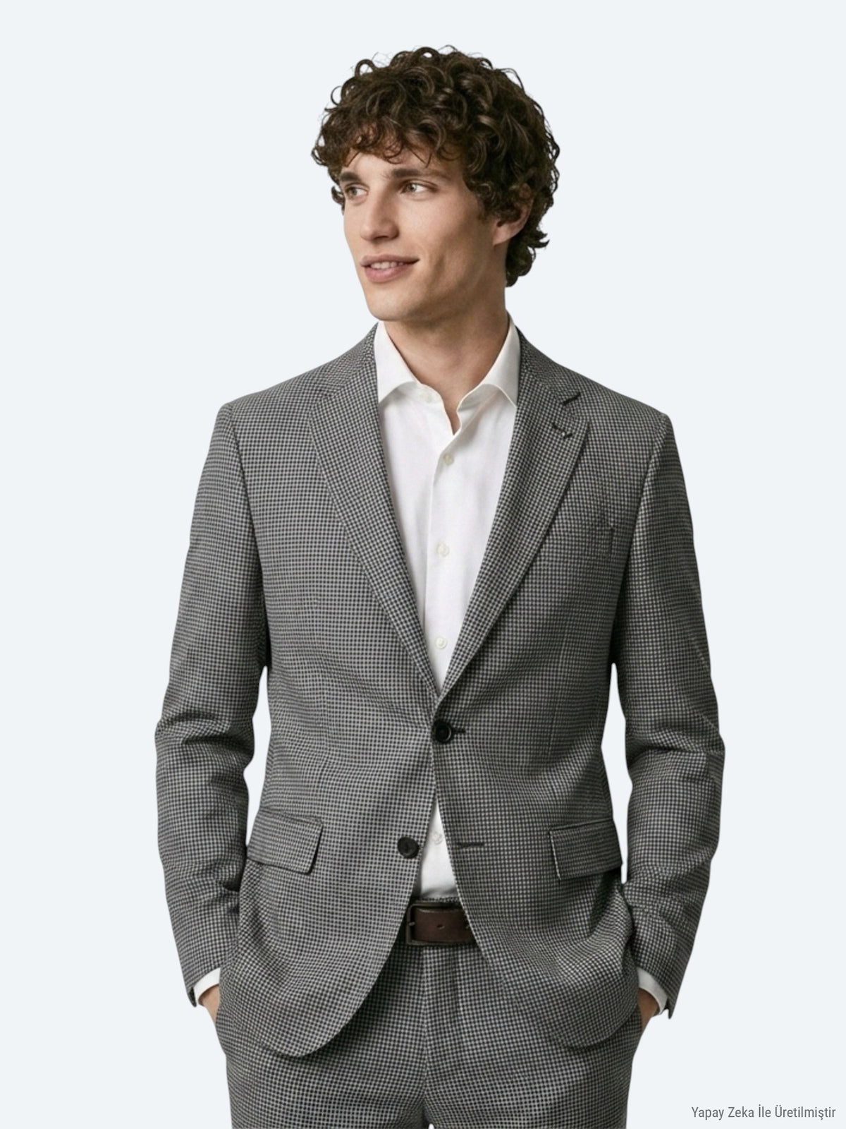 Açık Kahve Modern Fit Yün Karışımlı Takım Elbise