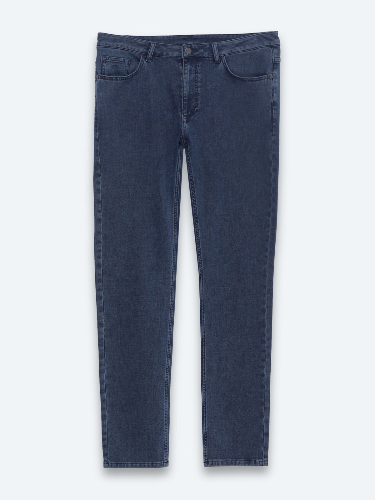 Lacivert Slim Fit Denim Pamuk Karışımlı Pantolon