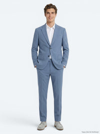Mavi Çizgili Modern Fit Takım Elbise