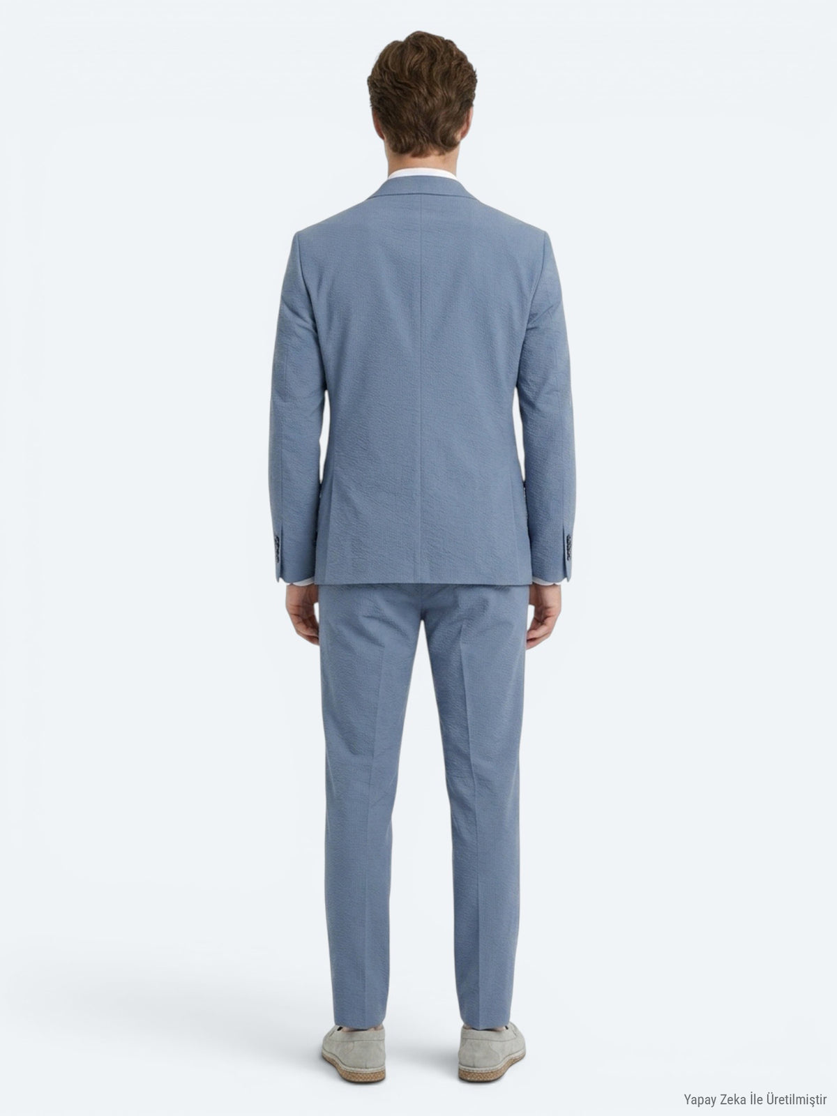Mavi Çizgili Modern Fit Takım Elbise