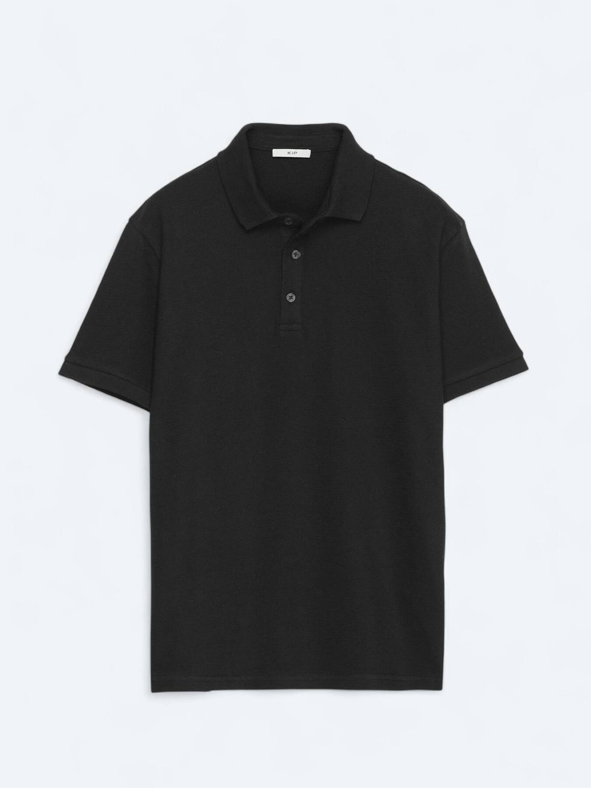 Siyah Düz Polo Yaka %100 Pamuk T-Shirt