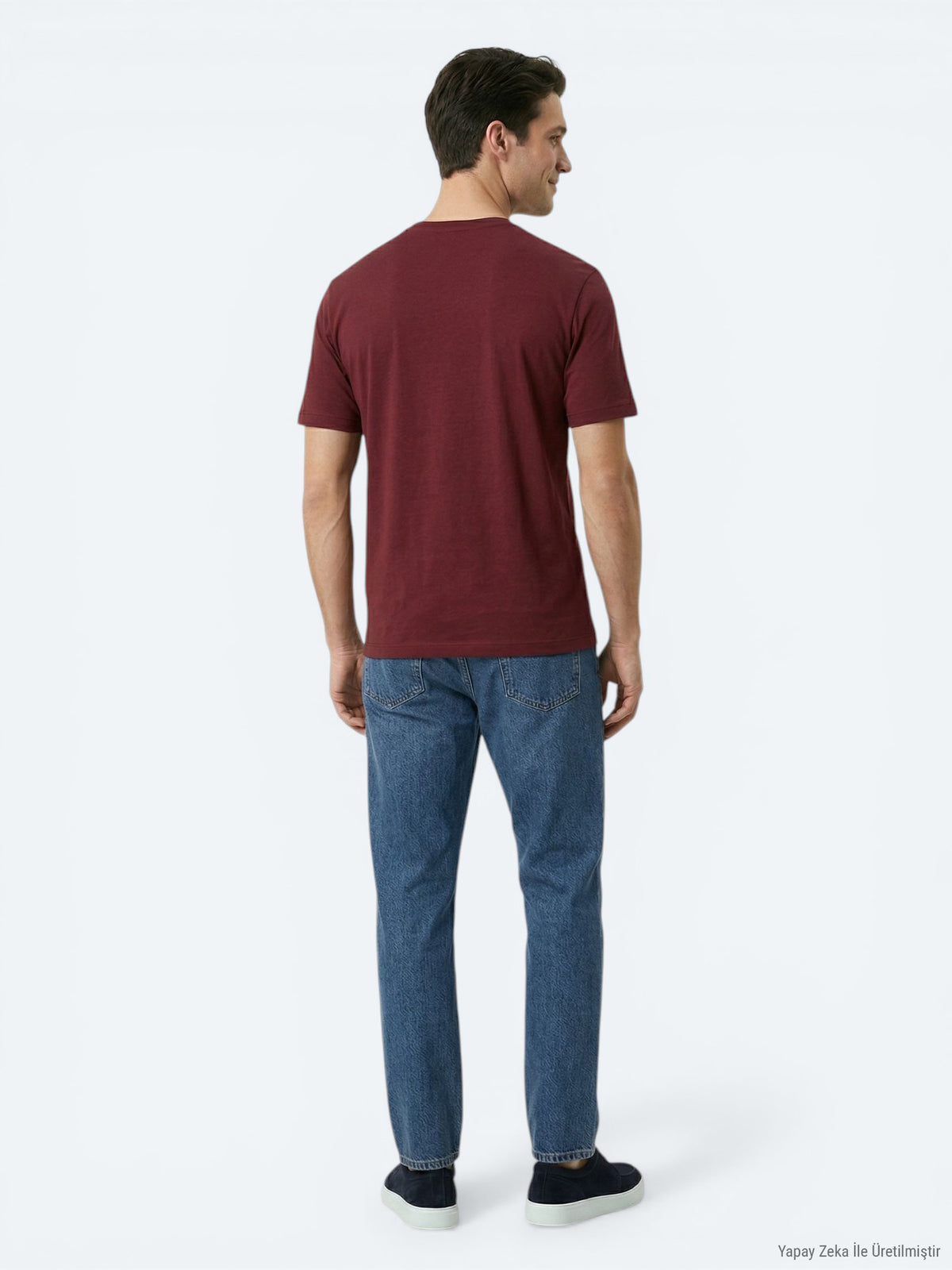Bordo Düz T-Shirt
