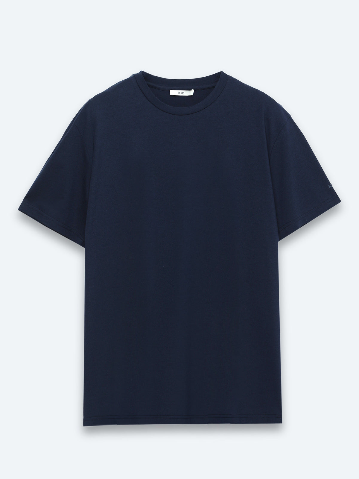 Lacivert Düz Pamuk Karışımlı T-Shirt
