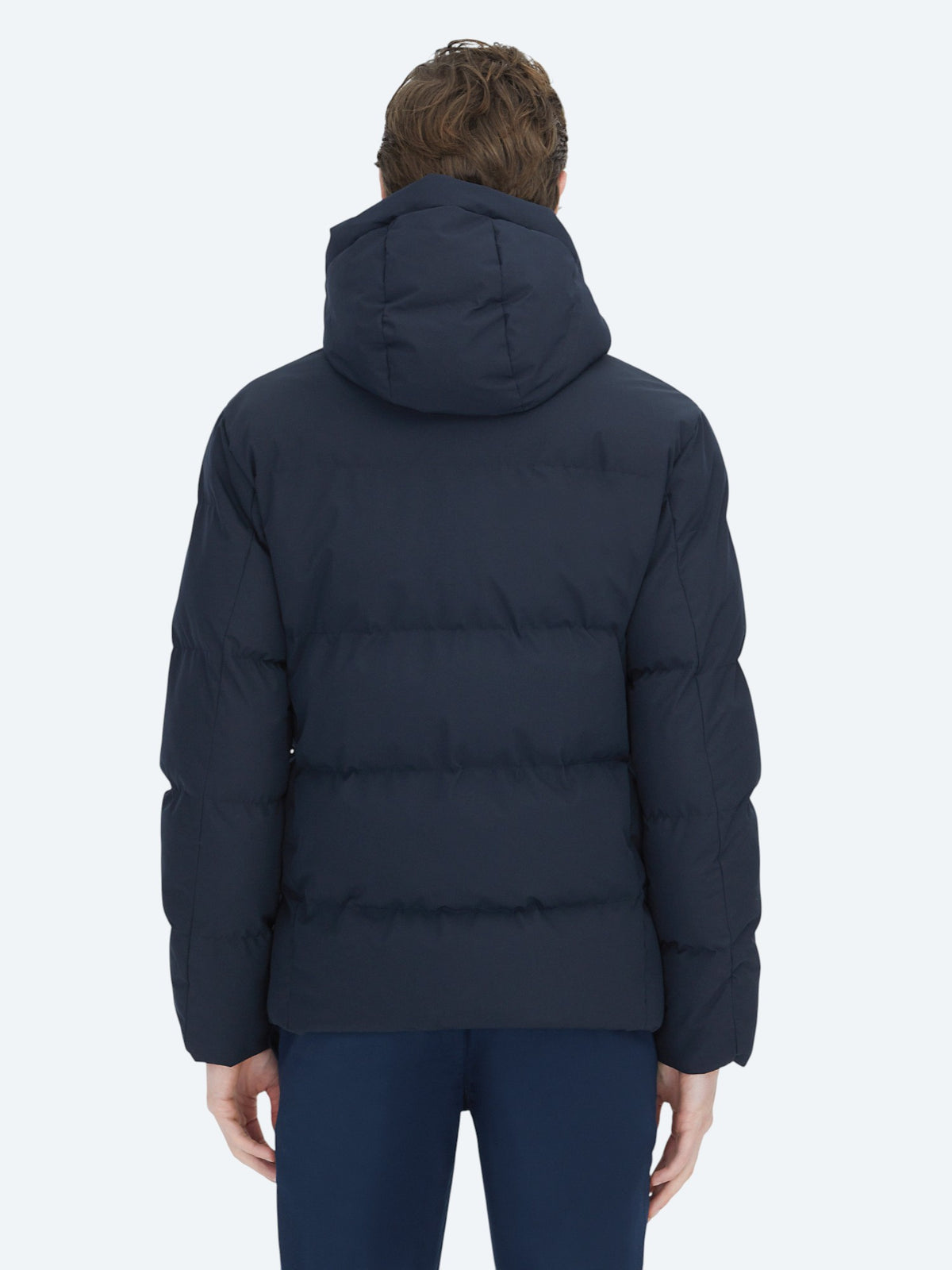 Lacivert Regular Fit Kapüşonlu Dokuma Mont