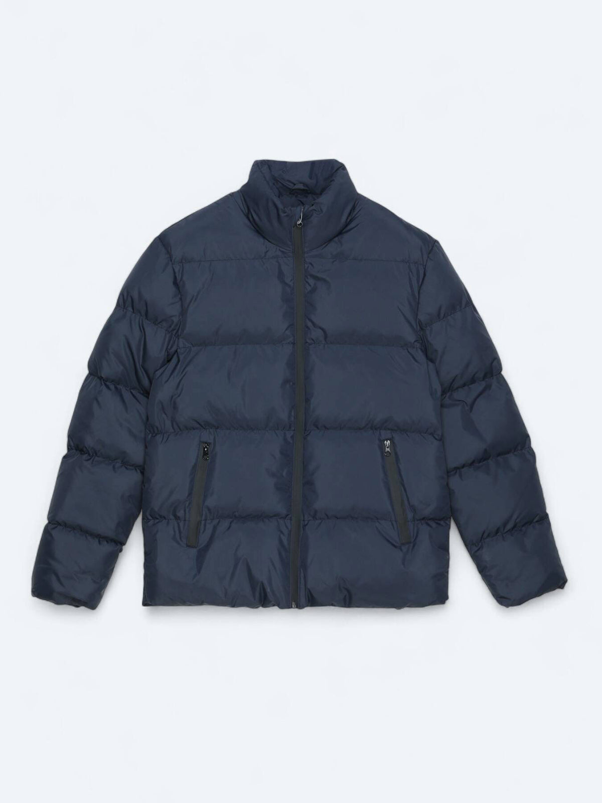 Lacivert Regular Fit Dik Yaka Dokuma Mont