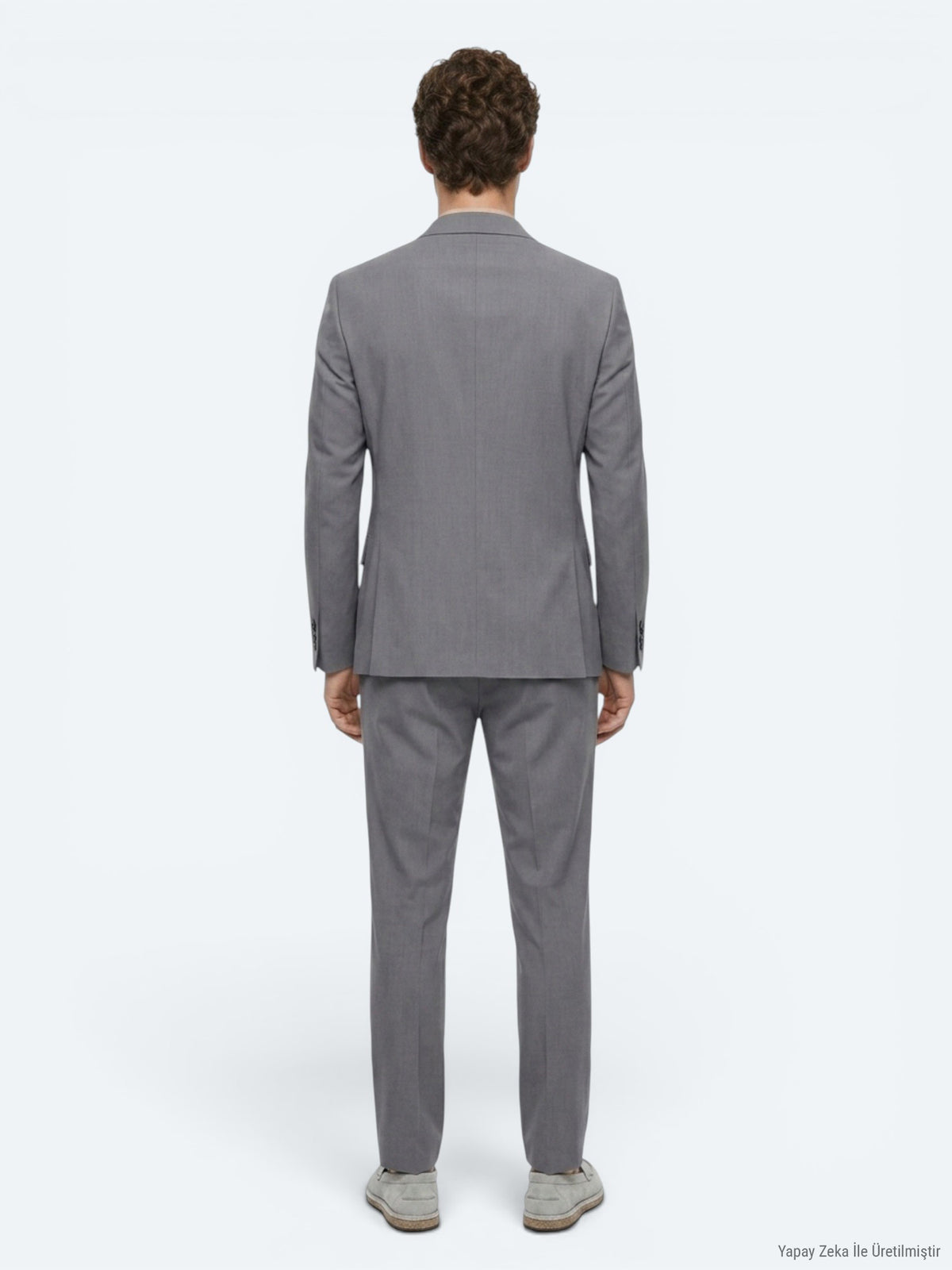 Gri Düz Modern Fit Takım Elbise