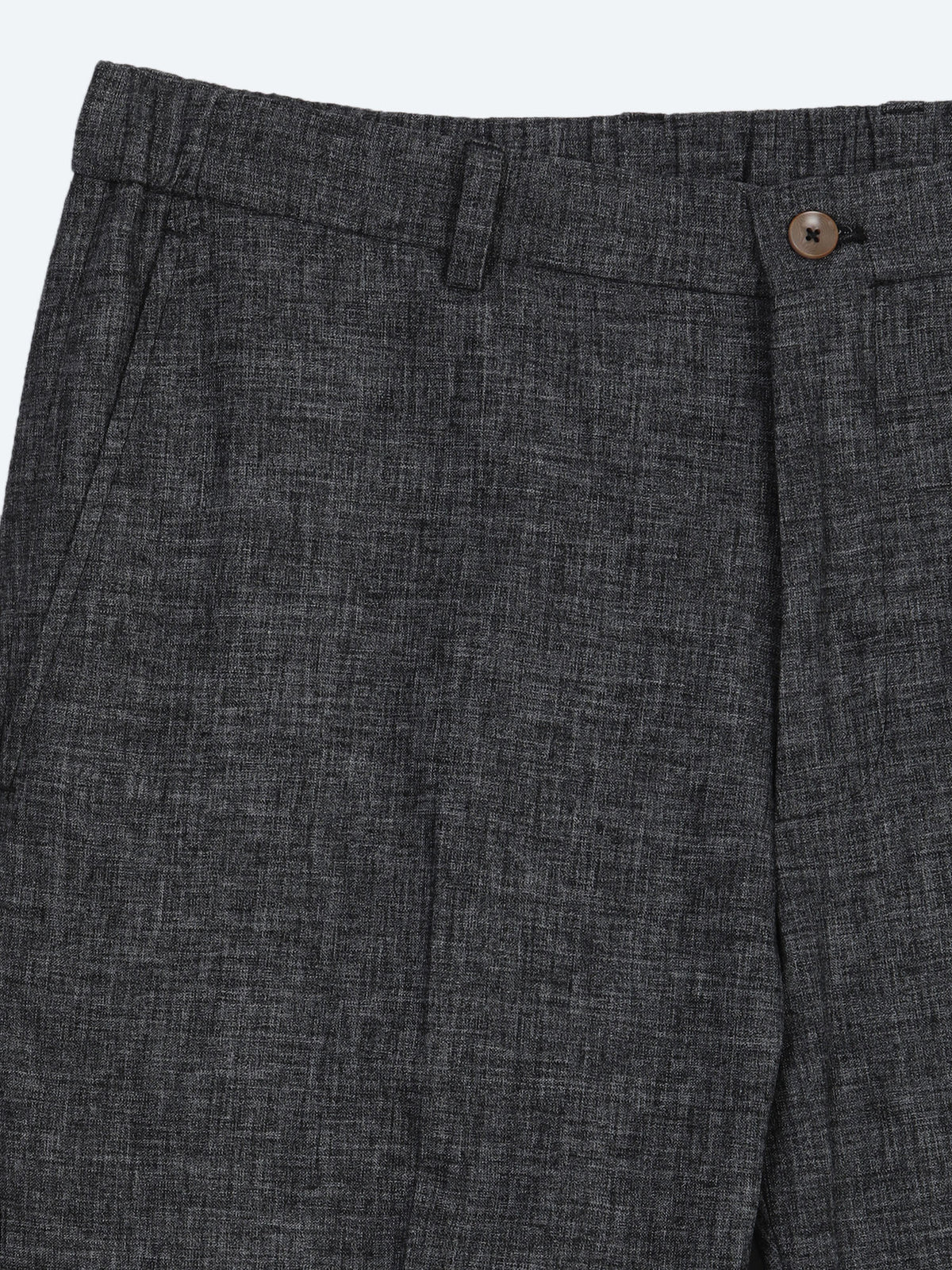 Siyah Desenli Modern Fit Keten Karışımlı Takım Elbise