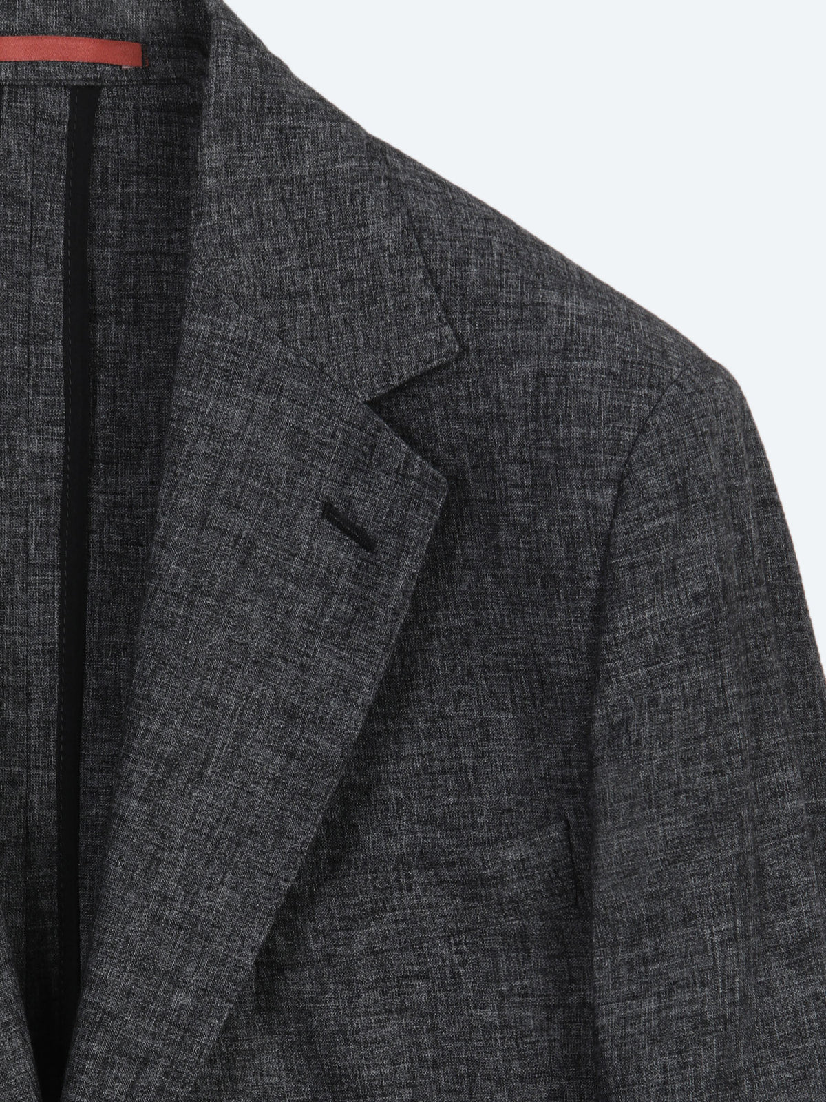 Siyah Desenli Modern Fit Keten Karışımlı Takım Elbise