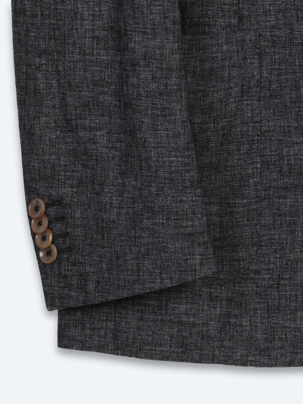 Siyah Desenli Modern Fit Keten Karışımlı Takım Elbise