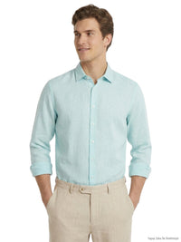 Mint Düz Regular Fit Uzun Dokuma Casual Gömlek