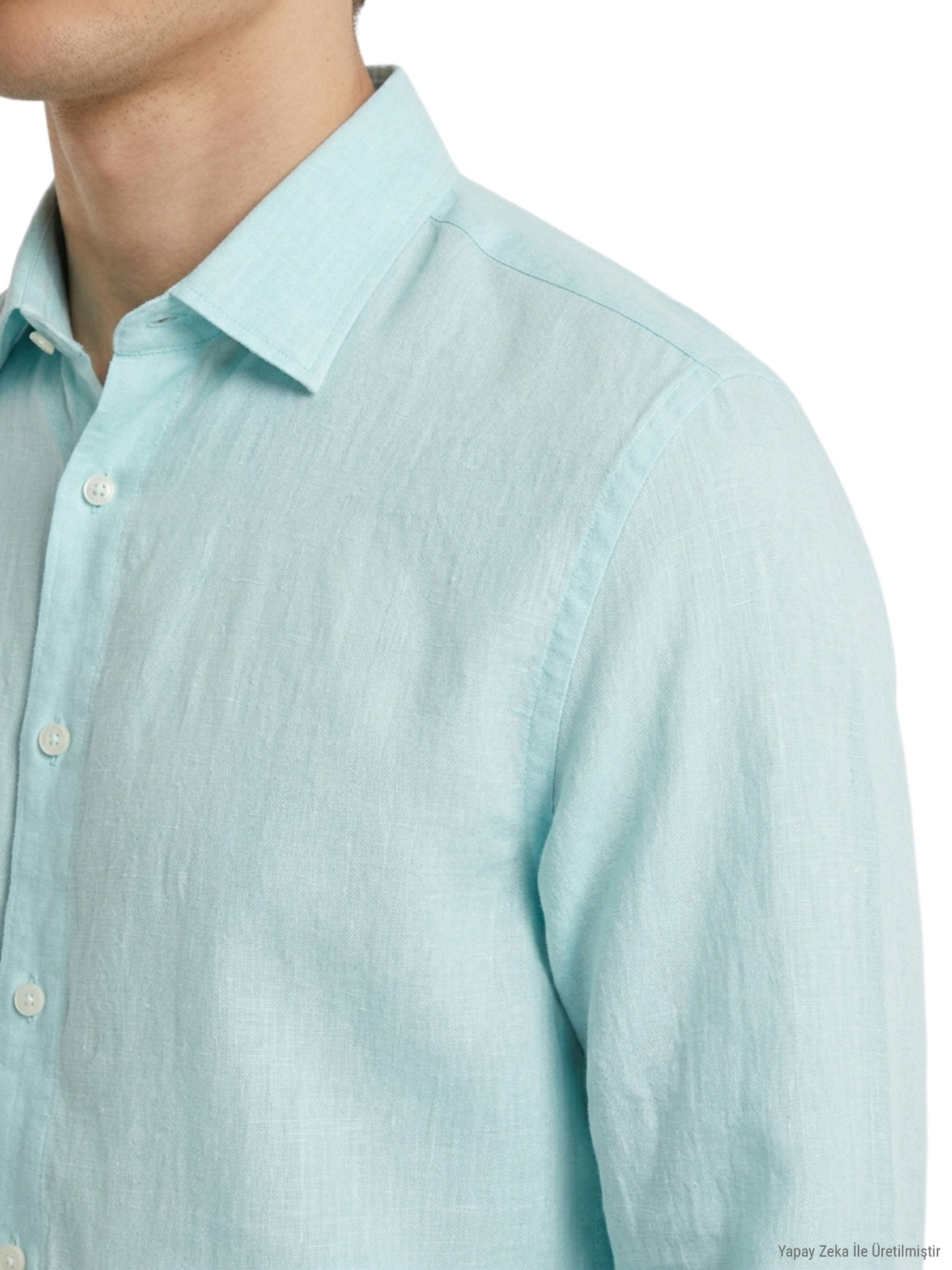 Mint Düz Regular Fit Uzun Dokuma Casual Gömlek