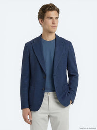 Lacivert Çizgili Modern Fit Ceket