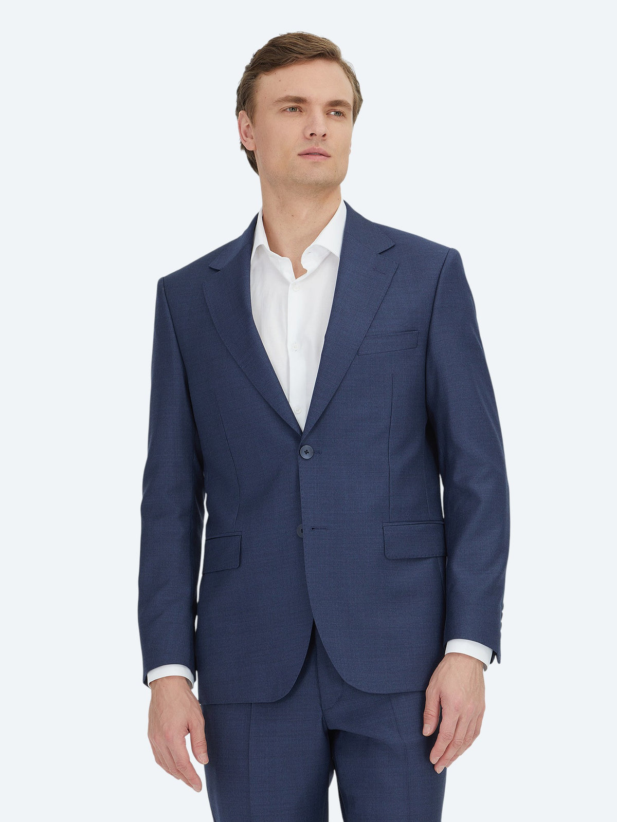 Lacivert Mikro Modern Fit %100 Yün Takım Elbise
