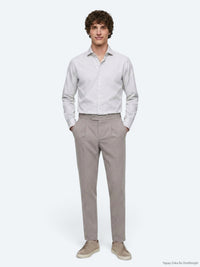 Vizon Düz Dokuma Regular Fit Casual Pamuk Karışımlı Pantolon