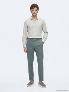 Mint Düz Dokuma Regular Fit Casual Pamuk Karışımlı Pantolon