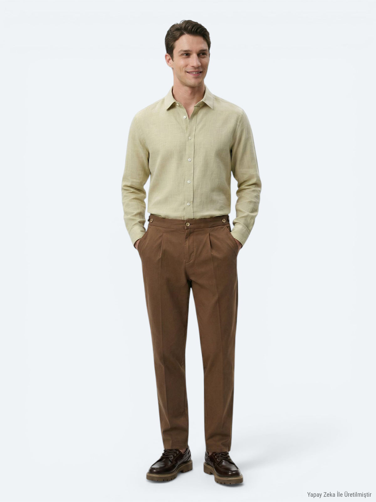 Bakır Düz Dokuma Regular Fit Casual Pamuk Karışımlı Pantolon