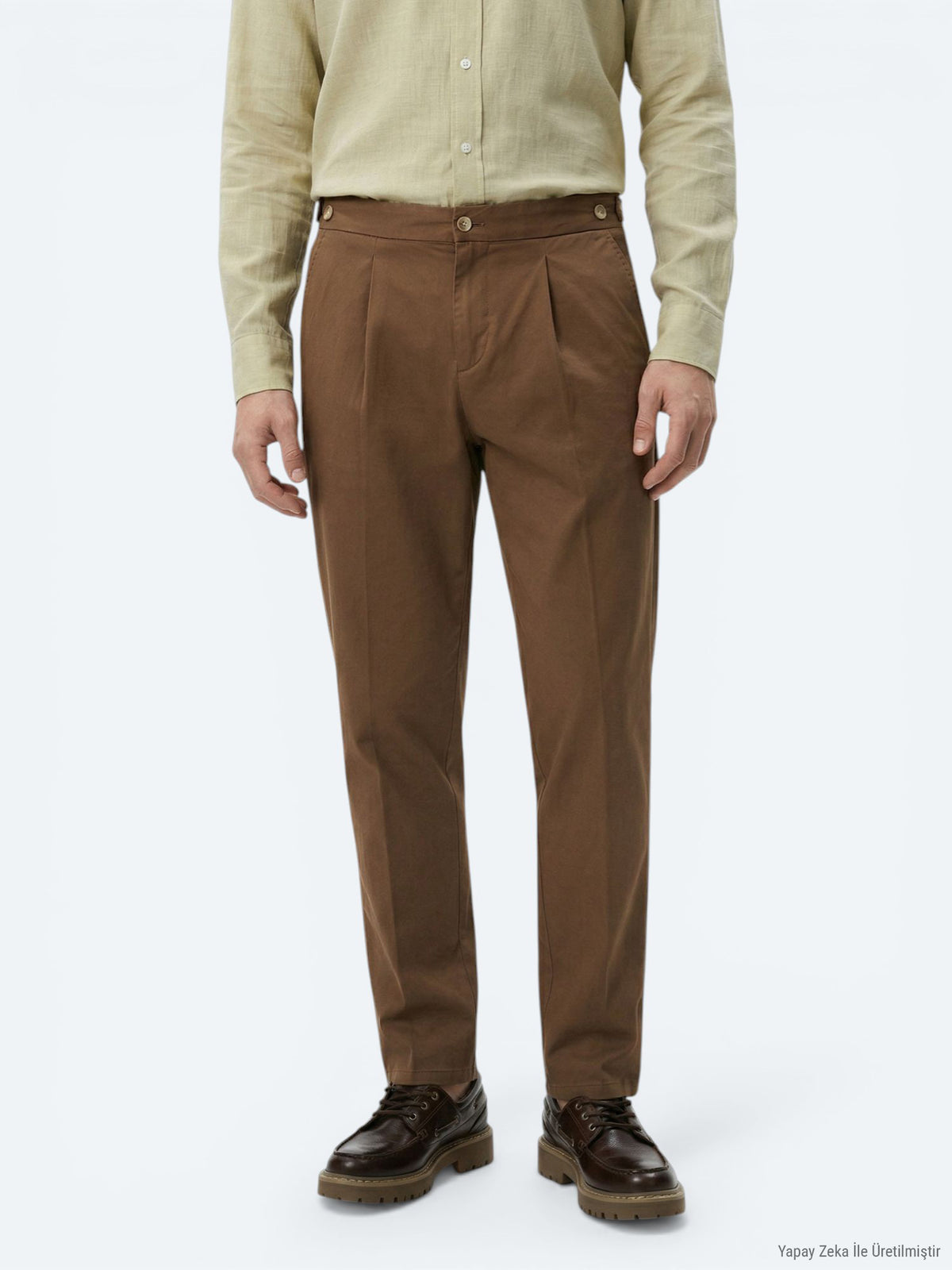 Bakır Düz Dokuma Regular Fit Casual Pamuk Karışımlı Pantolon