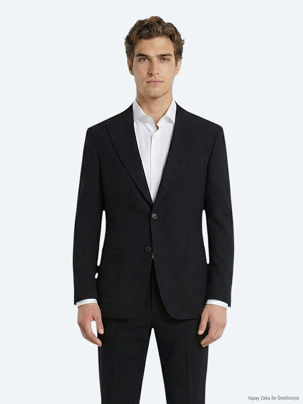 Siyah Çizgili Modern Fit Takım Elbise