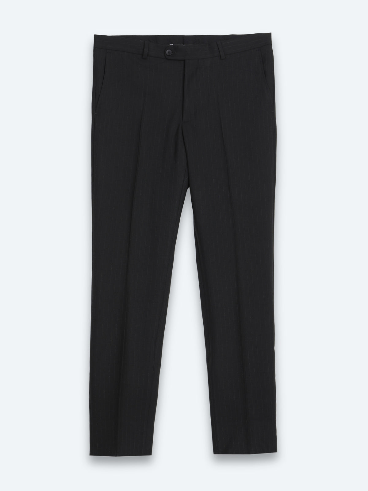 Siyah Çizgili Modern Fit Takım Elbise
